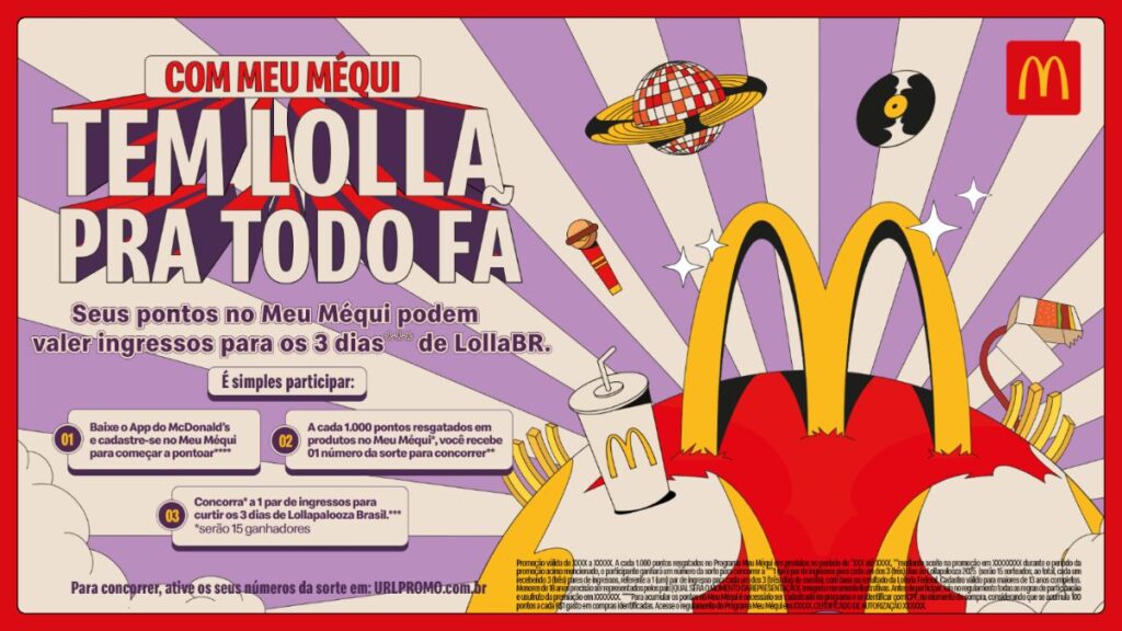 McDonald’s anuncia promoção para levar fãs ao Lollapalooza 2025