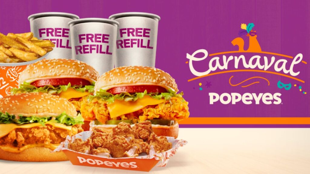 Popeyes anuncia promoções exclusivas para o Carnaval