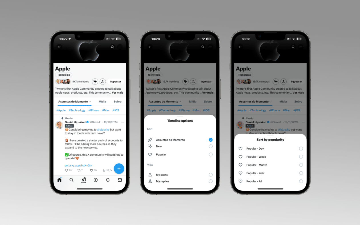 X lança novos filtros para publicações em comunidades no iOS